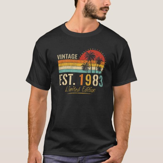 40 jaar oude  Est 1983 Limited Edition 40th T-shirt (Voorkant)