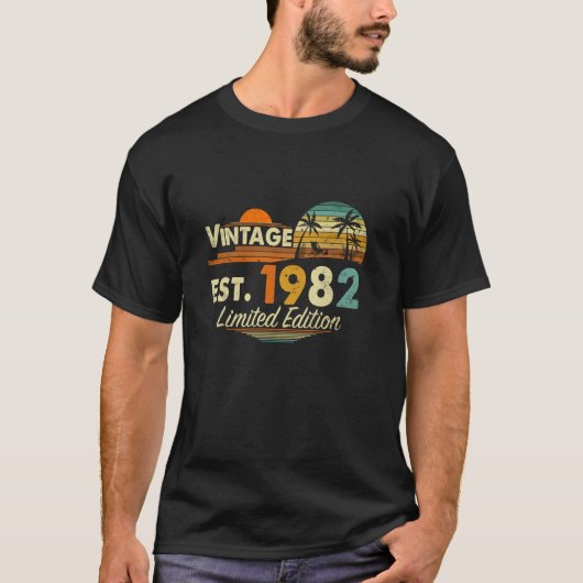 40 jaar oude geschenken 40e limiet van 1982 t-shirt (Voorkant)