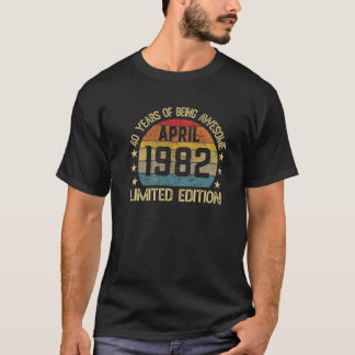 40 jaar oude geschenken April 1982 Limited Edition T-shirt