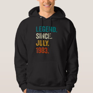 40 jaar oude Gift Legend sinds juli 1983 40th Birt Hoodie