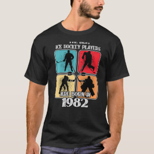 40 jaar oude ijshockeyspeler 1982 40e verjaardag V T-shirt