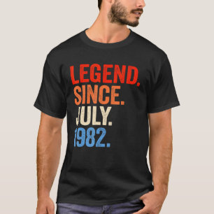 40 jaar oude leggende sinds juli 1982 40e verjaard t-shirt