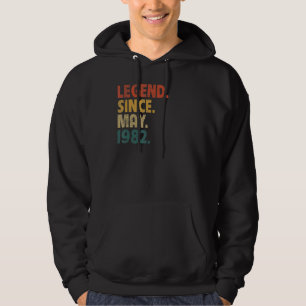 40 jaar oude leggende sinds juni 1982 40e verjaard hoodie