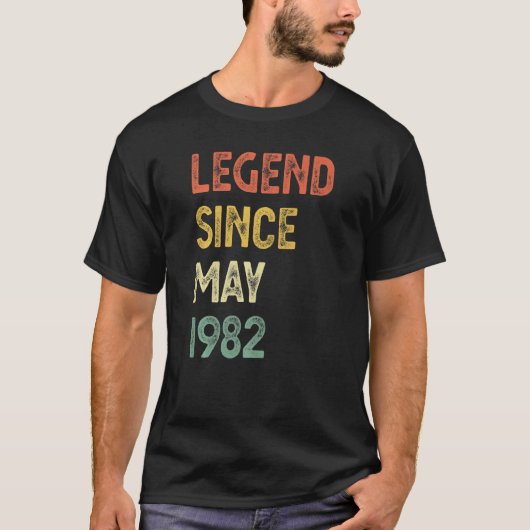 40 jaar oude leggende sinds mei 1982 40e verjaarda t-shirt (Voorkant)