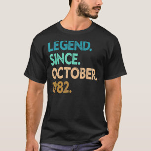 40 jaar oude leggende sinds oktober 1982 40e geboo t-shirt