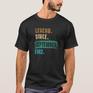 40 jaar oude leggende sinds september 1982 40e geb t-shirt