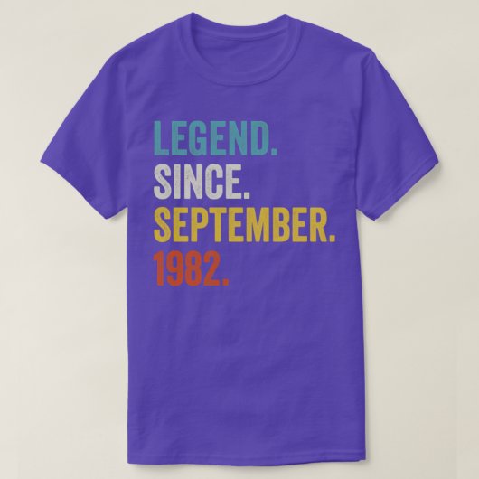 40 jaar oude leggende sinds september 1982 40e geb t-shirt (Design voorkant)