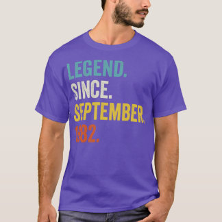 40 jaar oude leggende sinds september 1982 40e geb t-shirt