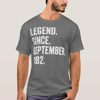 40 jaar oude leggende sinds september 1982 40e geb t-shirt