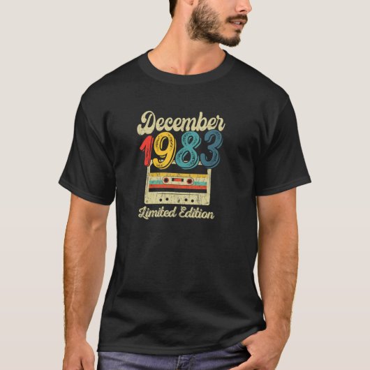 40 jaar oude retro december 1983 cassette 40e BIR T-shirt (Voorkant)