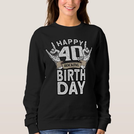 40 jaar oude Rocking Rock 40th Birthday Trui (Voorkant)