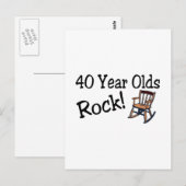 40 jaar oude rots (schommelstoel) briefkaart (Voorkant / Achterkant)