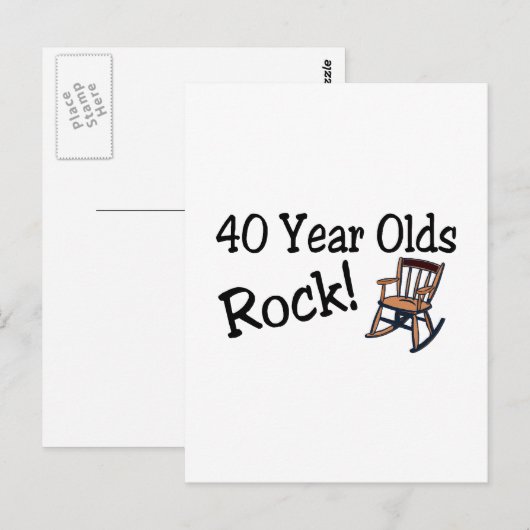 40 jaar oude rots (schommelstoel) briefkaart (Voorkant / Achterkant)