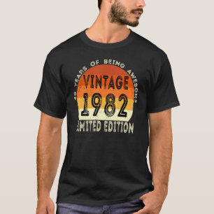 40 jaar oude Vintage 1982 40e verjaardag 1 T-shirt