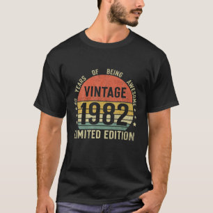 40 jaar oude Vintage 1982 Limited Edition Funny 40 T-shirt
