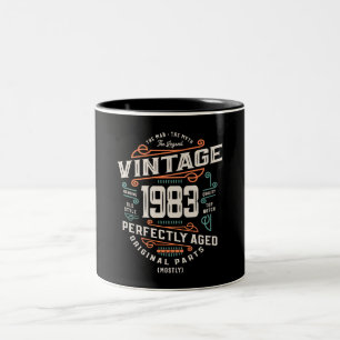 40 jaar oude Vintage 1983 Man Myth Legend Tweekleurige Koffiemok