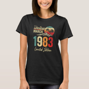 40 jaar oude Vintage maart 1983 40e Man op de gebo T-shirt