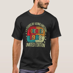 40 jaar oude Vintage November 1982 beperkte Uitgav T-shirt