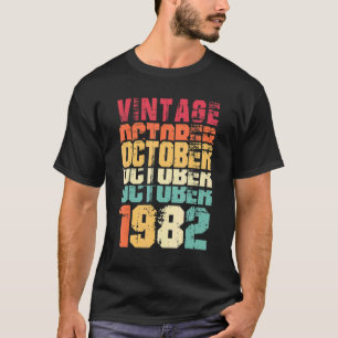 40 jaar oude Vintage oktober 1982 40e verjaardag T-shirt