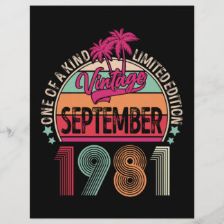 40 jaar oude Vintage sept. 1981 40e verjaardag Briefhoofd