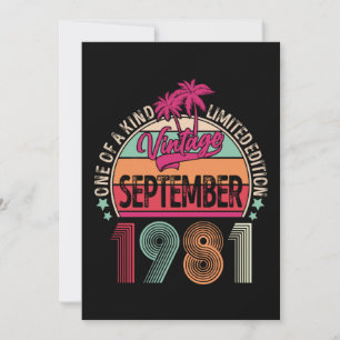 40 jaar oude Vintage sept. 1981 40e verjaardag Kaart
