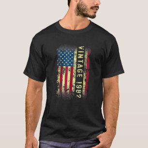 40 jaar oude  vlag 1982 Amerikaanse vlag 40e verja T-shirt