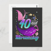 40 jaar oude zeemeermin 40ste verjaardag vrouw ech briefkaart (Voorkant / Achterkant)