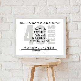 40 jaar pensioen of waardering van de werknemer ca poster