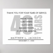 40 jaar pensioen of waardering van de werknemer ca poster (Voorkant)