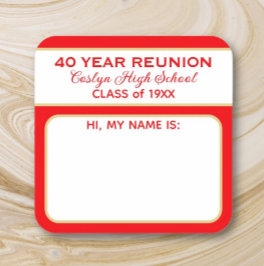 40 jaar! Persoonlijke hereniging naam sticker