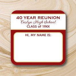 40 jaar! Persoonlijke hereniging naam sticker