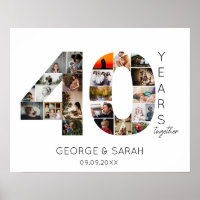 40 jaar Photo Collage Ruby Wedding Jubileum