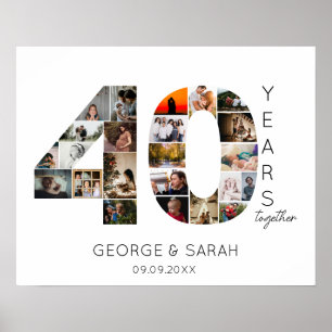 40 jaar Photo Collage Ruby Wedding Jubileum Poster
