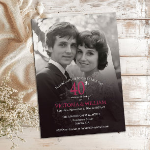 40 jaar Photo Vertical Jubileum Party Kaart