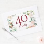 40 jaar Roos Garland Ruby Wedding Jubileum Rechthoekige Sticker (Envelop)