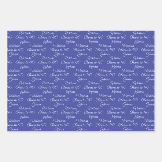 40 jaar roze lavendel 40e verjaardag inpakpapier vel (Voorkant 3)