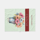 40 jaar Ruby jubileum bloemen groen Fleece Deken (Voorkant (Horizontaal))