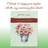 40 jaar Ruby jubileum bloemen groen Fleece Deken