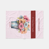 40 jaar Ruby jubileum bloemen roze Fleece Deken (Voorkant (Horizontaal))