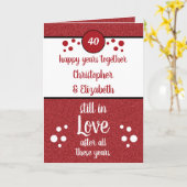 40 jaar Ruby jubileum Happy Years Wit Rood Kaart (Gele Bloem)