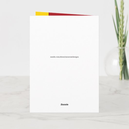 40 jaar Ruby jubileum rood en geel foto Kaart (Achterkant)