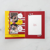 40 jaar Ruby jubileum rood en geel foto Kaart (Binnen)