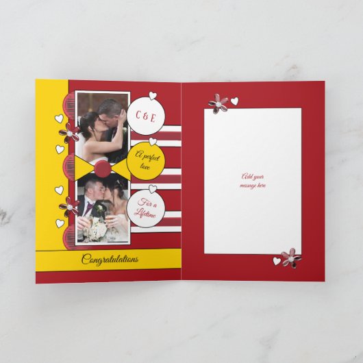 40 jaar Ruby jubileum rood en geel foto Kaart (Binnen)