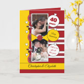 40 jaar Ruby jubileum rood en geel foto Kaart (Gele Bloem)