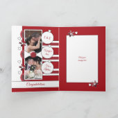 40 jaar Ruby jubileum rood en wit foto Kaart (Binnen)