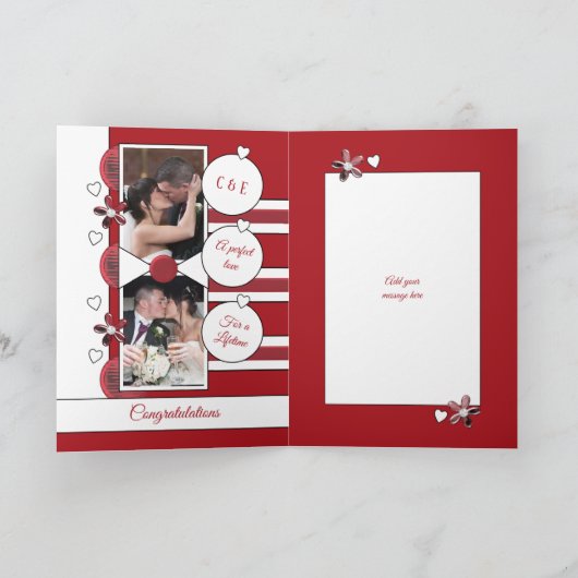 40 jaar Ruby jubileum rood en wit foto Kaart (Binnen)