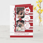 40 jaar Ruby jubileum rood en wit foto Kaart (Gele Bloem)