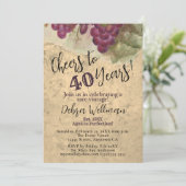 40 jaar  rustieke 40e verjaardag kaart (Staand voorkant)