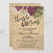 40 jaar  rustieke 40e verjaardag kaart (Voorkant / Achterkant)