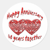 40 jaar samen ronde sticker (Voorkant)